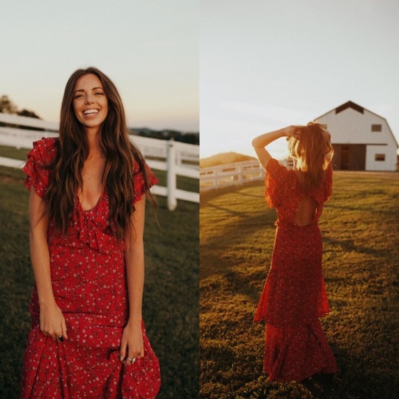 Cleobella Red Maxi Dress - Picture 2 of 11